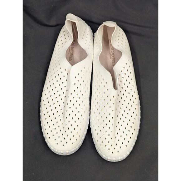 ILSE JACOBSEN Perforated Platform Tulip Slip On Shoes White Size 38 US 7.5 - Picture 6 of 10
